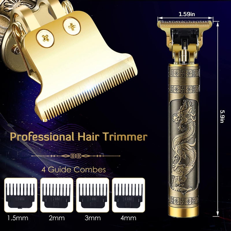 PXLISIE Professional Cordless Hair Trimmer, T-Blade Clippers for Men, Zero Gapped Rechargeable Beard Trimmer, Hair Cutting Kit With Guide Combs, Ear Spoon Tool Set - Image 3